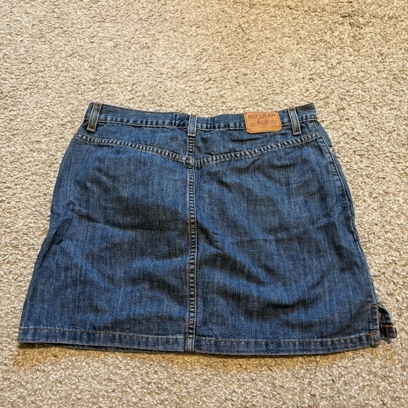 Vintage Roxy Button Fly Denim Skirt Sz 11 Y2K Jean Mini - Picture 4 of 4